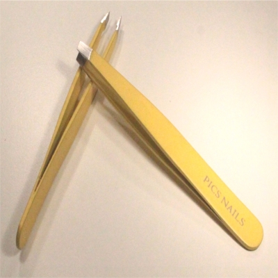Professional Eyebrows Tweezers Soft Touch Yellow