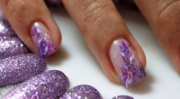Purple Glitter Nail Art