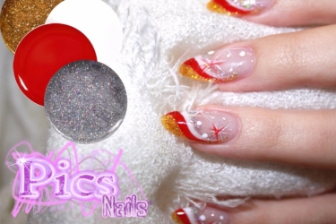 ricca ricostruzione unghie natalizia pics nails