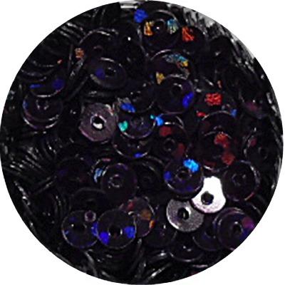 Round Hole Glitter Black