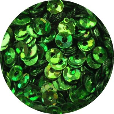 Round Hole Glitter Green Holographic