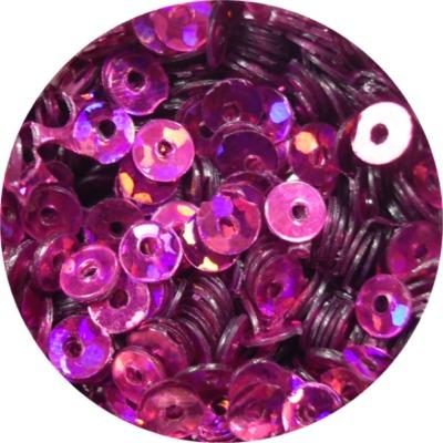 Round Hole Glitter Pink Holographic