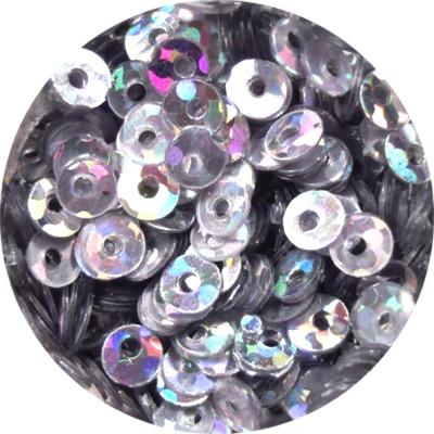 Round Hole Glitter Silver Holographic
