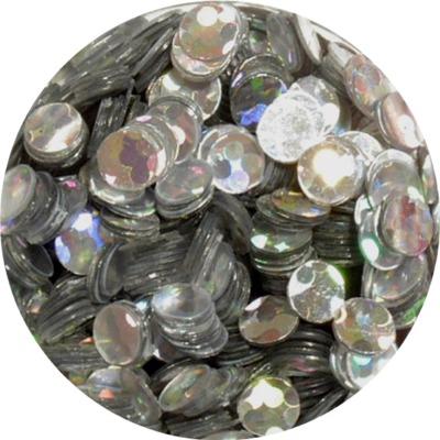 Rounds Glitter Silver Holographic
