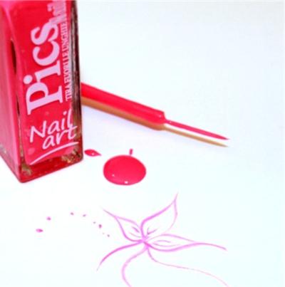 smalto nail art rosa neon 05