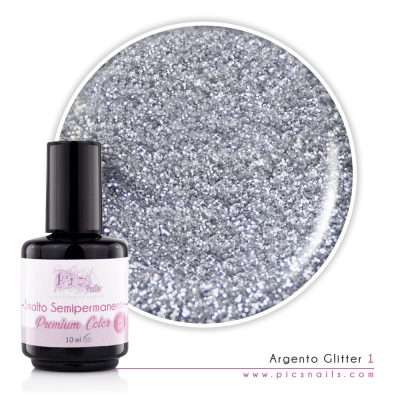 Smalto Semipermanente Argento Glitter 1 10 ml