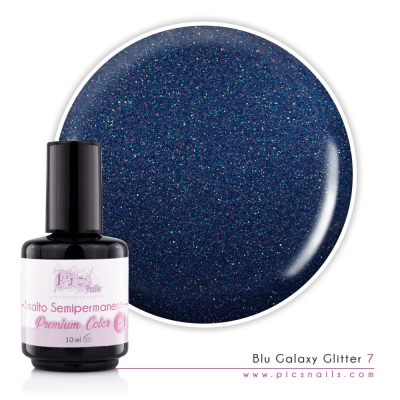Smalto Semipermanente Blu Galaxy Glitter 7 10 ml