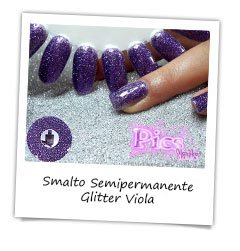 smalto semipermanente viola Glitter