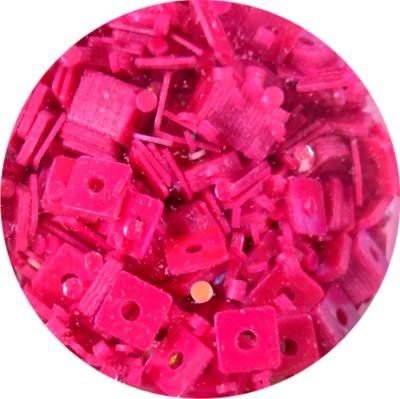 Square Glitter Fuchsia