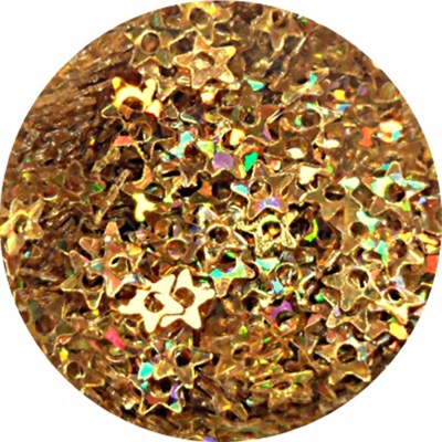 Stars with Hole Glitter Gold Holographic