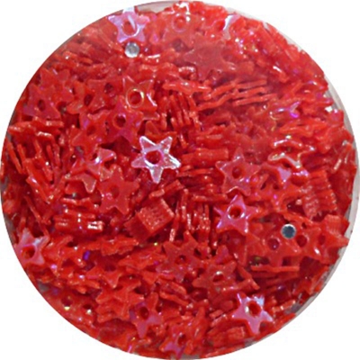 Stars with Hole Glitter Red