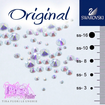 Swarovski Nails Kit Mix Aurora Borealis 45 Pcs 5 Sizes