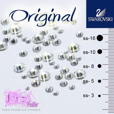 Swarovski Nails Kit Mix Crystal 45 Pcs 5 Sizes