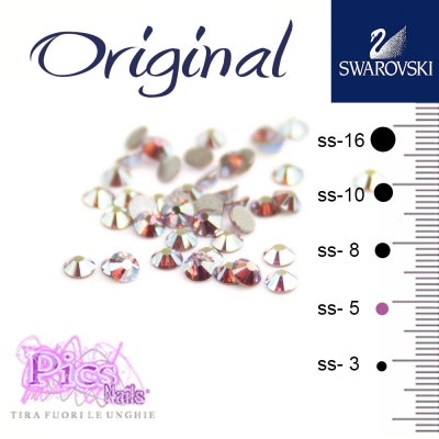 Swarovski Nails Light Rose AB 1,7 mm 50 Pcs SS-5