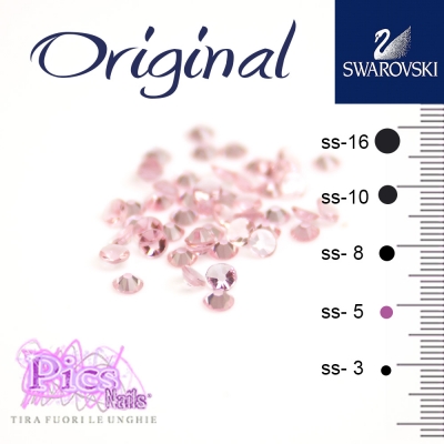 Swarovski Nails Light Rose Unfoiled 1,7 mm 50 Pcs SS-5