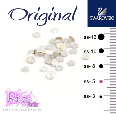Swarovski Nails White Opal 1,7 mm 50 Pcs SS-5