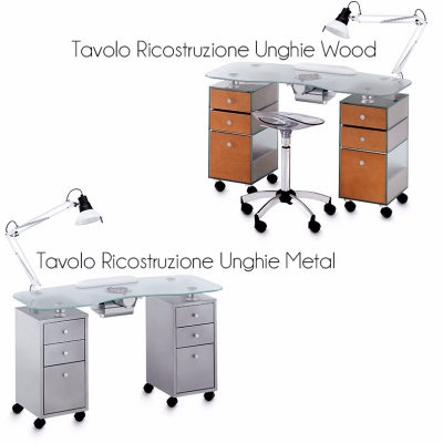 Tavolo Ricostruzione Unghie In Vetro Metal Wood